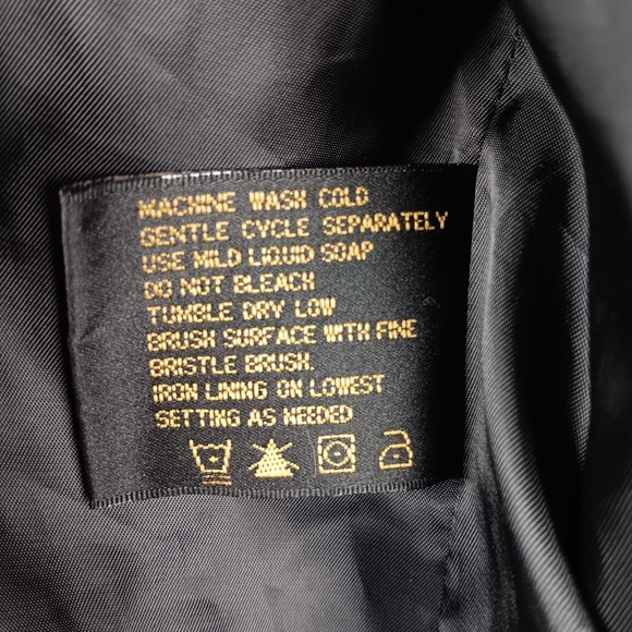 Fabio‎ Suede Leather Jacket Women's L/G Button Up Coat Black Casual - Picture 5 of 7